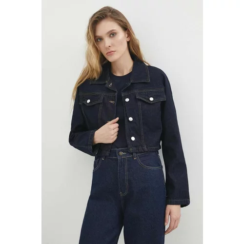 Answear Lab Jeans jakna ženska, mornarsko modra barva