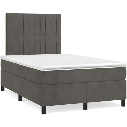  Krevet box spring s madracem tamnosivi 120 x 190 cm baršun Cene
