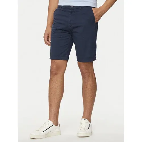 Boss Kratke hlače iz tkanine Chino-Slim-Shorts 50513035 Mornarsko modra Slim Fit