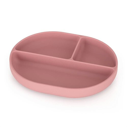Petite &amp;amp; Mars silikonski ovalni tanjur s odjeljcima i vakuumom 6 m+ Take&amp;amp;Match, Dusty Rose Slike