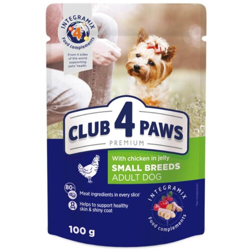 CLUB 4 PAWS sosić za pse adult small breed piletina u želeu 100g Cene