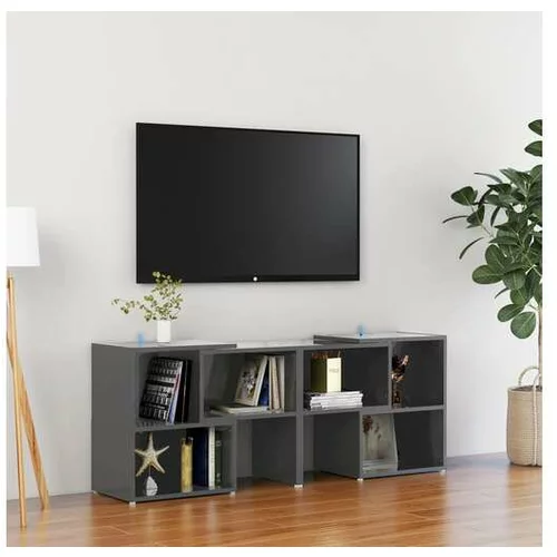  TV omarica visok sijaj siva 104x30x52 cm iverna plošča
