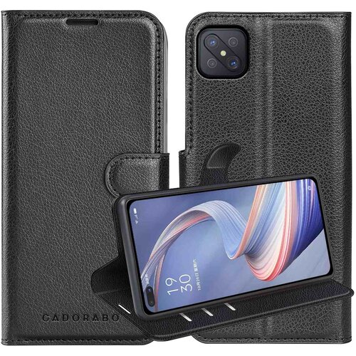 Cadorabo Ohi&scaron;je, združljivo z Oppo A92s v oksidna črna - Za&scaron;čitni ovitek z magnetnim zapiranjem, stoječo funkcijo in režo za kartice, (20557819) Cene