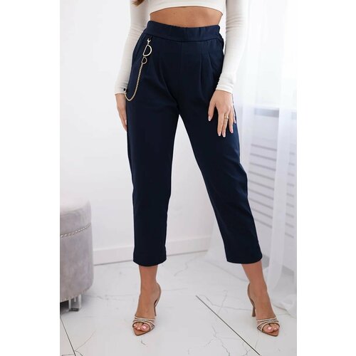 Kesi New punto trousers with chain in navy blue Slike