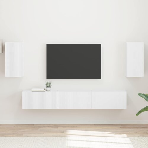  Set TV komoda Zidne 5 pcs Bijelo Konstruirano drvo Cene