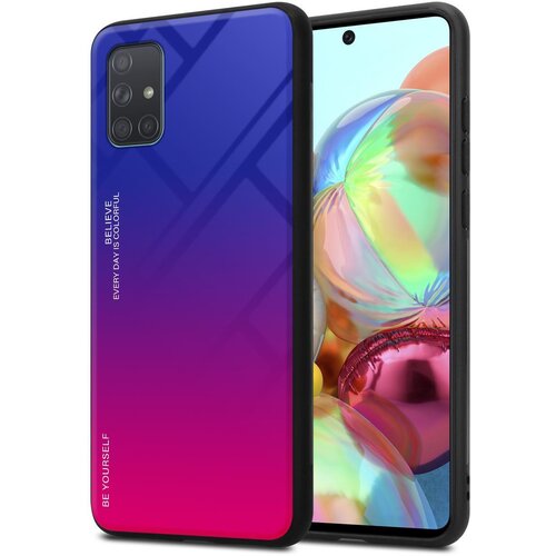 Cadorabo Ohi&amp;scaron;je, združljiv s Samsungom v vijolični - rdeči - dvobarvni za&amp;scaron;čitni pokrov iz silikona TPU in hrbta iz kaljenega stekla, (20571936) Slike