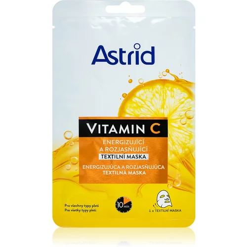 Astrid vitamin c tissue mask poživitvena in posvetlitvena maska za obraz 1 ks za ženske