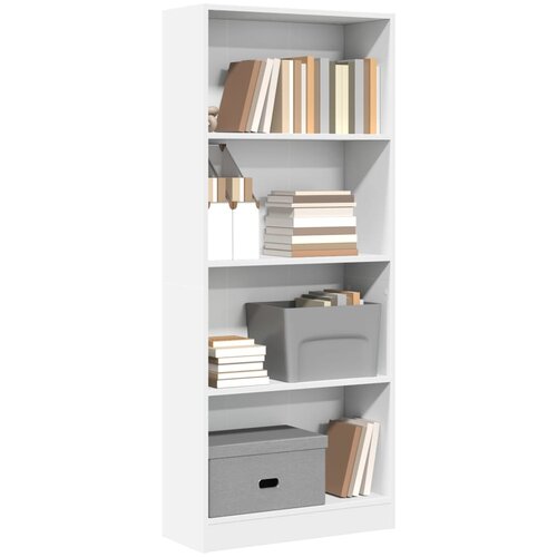  Regal za knjige bijeli 60x24x143 cm konstruirano drvo Slike