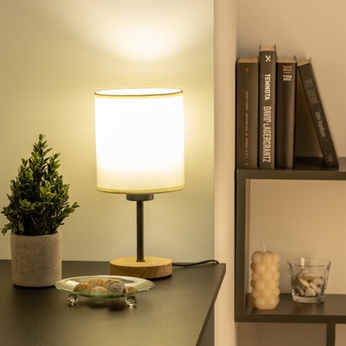  Brilagi - Stona lampa NUBILA WOOD 1xE27/25W/230V hrast/crna/krem Slike