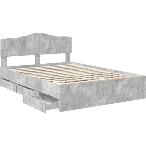  Krevetna konstrukcija s ladicama Betonski sivi 140 x 190 cm Siva 196 x 143 x 90 cm Slike