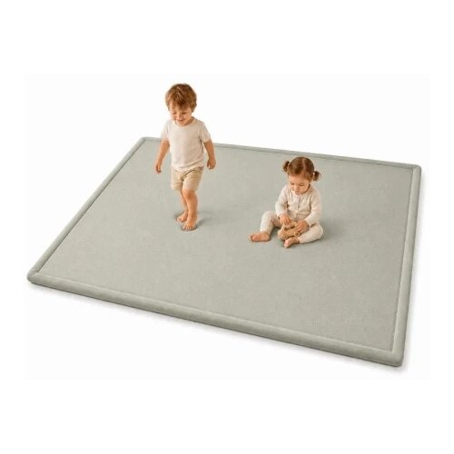 Kinder Home lola, 150x200 cm, debljina 3,5 cm, bar&amp;scaron;unasto mekan vodoodbojni gornji sloj, memori pena, protivklizna podloga, siva dečiji tep Slike