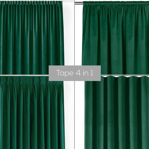 Filumi Zelena zavjesa za djelomično zamračenje od samta 530x270 cm Velto &amp;ndash; Slike