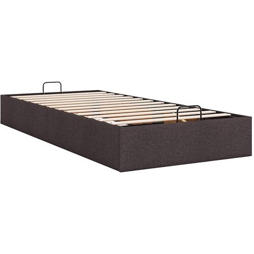  Okvir za krevet bez madraca tamnosmeđi 100x200 cm od tkanine Slike