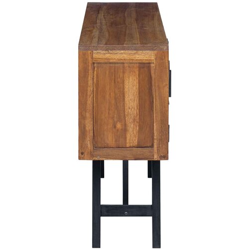  stalak s ladicama Prirodna 110 x 30 x 75 cm Čvrsto teak drvo Slike