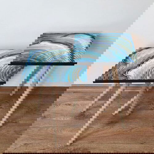 Hanah home 2Shp89 - navy blue navy bluebluegold nesting table (2 pieces) Cene