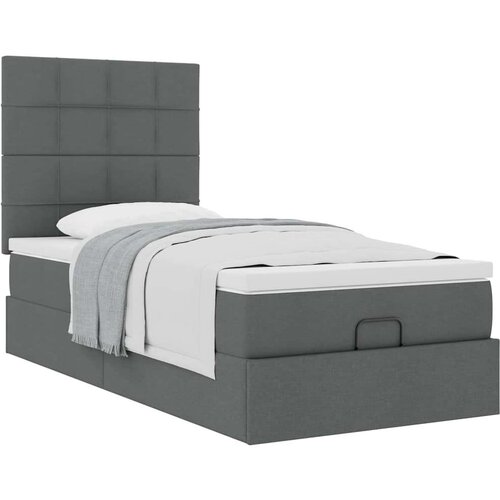 VidaXL Otomanski okvir kreveta s madraca tamnosivi 90x190cm tkanine Slike
