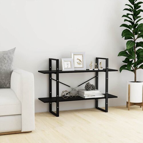 Ormarić za knjige s 2 razine crni 100 x 30 x 70 cm od borovine Cijene