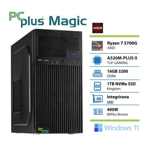 PCPLUS Magic Ryzen 7 5700G 16GB 1TB SSD Windows 11 Home namizni računalnik Cene
