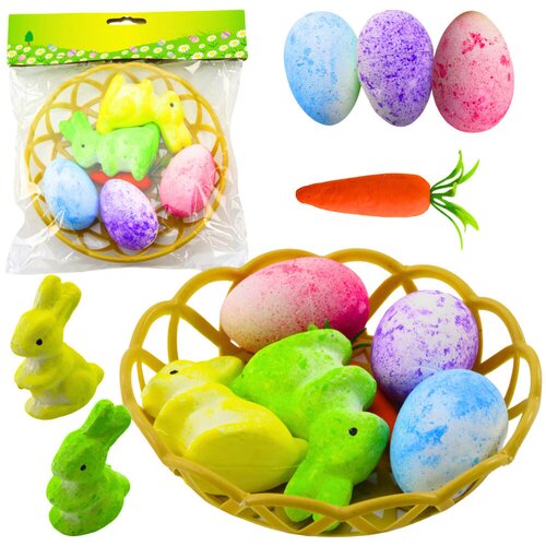  Easter Decorations In Basket Bunnies Eggs Carrot 6pcs Cijene