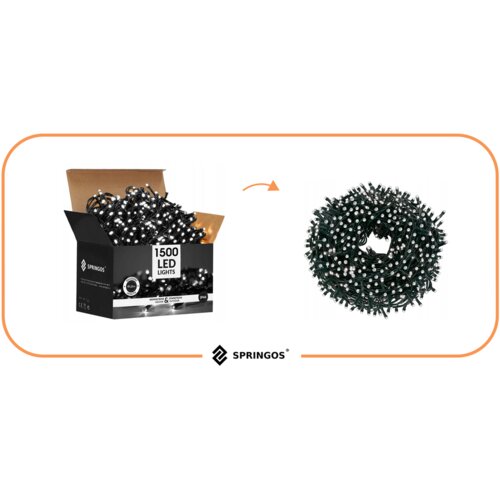  Božićne LED lampice - 1500 lampica, hladno bijela boja Slike