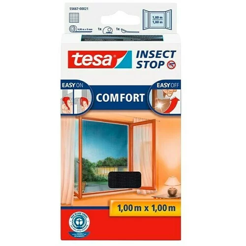 Tesa Insect Stop Mrežica za zaštitu od insekata Comfort (Boja tkanine: Crne boje, D x Š: 100 x 100 cm, Pričvršćivanje čičkom)