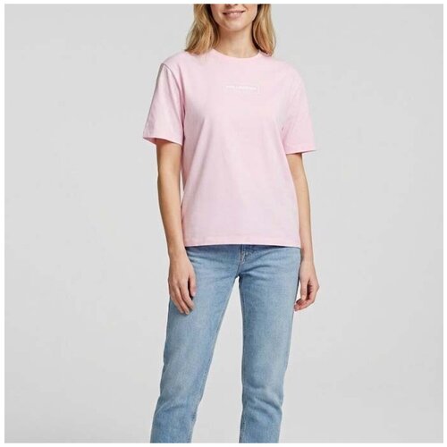 Karl Lagerfeld Polo majice dolgi rokavi KLJ REG OUTLINE LOGO TEE Rožnata Cene
