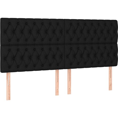 Maison Chic Posteljno vzglavje - Vzglavna omarica 4 kosa črn 90x7x78/88 cm blago, (22077774) Cene