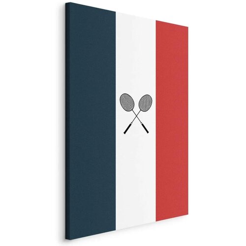  Slika - Black Badminton Rackets Against the Backdrop of the French Flag 20x30 Na talijanskom platnu Cene