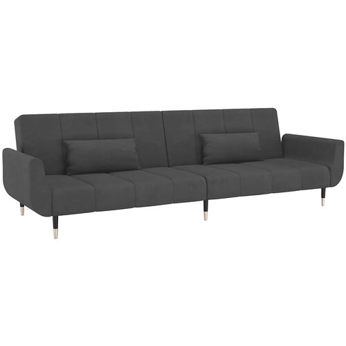 Maison Chic Raztegljiv kavč - Raztegljivi divan dvosed z blazinama temno siv žamet, (21729260) Slike
