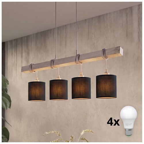 Brilagi LED luster na sajli NUBILA 4xE27/60W/230V siva/crna Cene