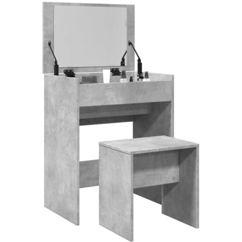 vidaXL Toaletni stolić sa stolcem siva boja betona 60 x 40 x 113,5 cm Cijene
