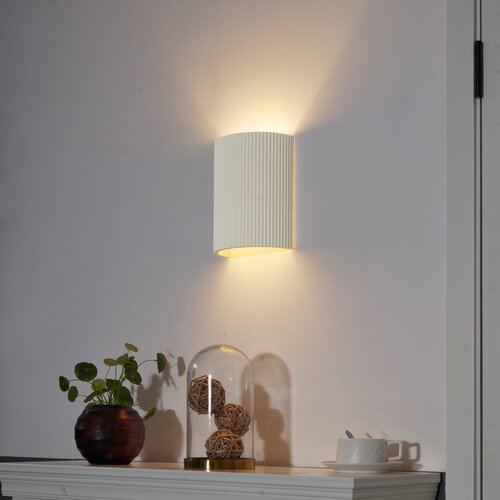QAZQA Scandinavische wandlamp beige ovaal - Plaster Slike