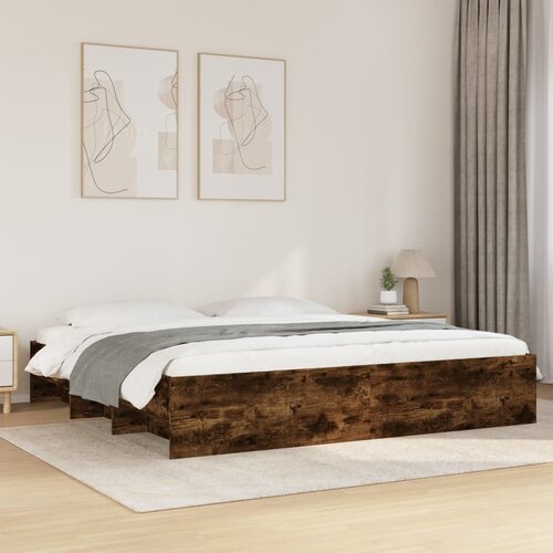 Furnova Posteljni okvir brez vzmetnice hrast 200x200 cm inženirski les, (21934691) Slike
