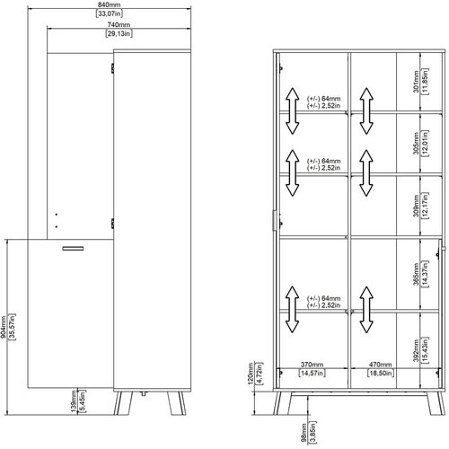 Tvilum Bel/v naravni barvi regal v hrastovem dekorju 89x188x40 cm Ikast &amp;ndash; Slike