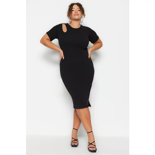 Trendyol Curve Plus Size Dress - Black - Mermaid