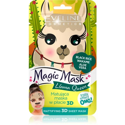 Eveline Cosmetics Magic Mask Lama Queen matirajoča maska za normalizacijo kože 3D