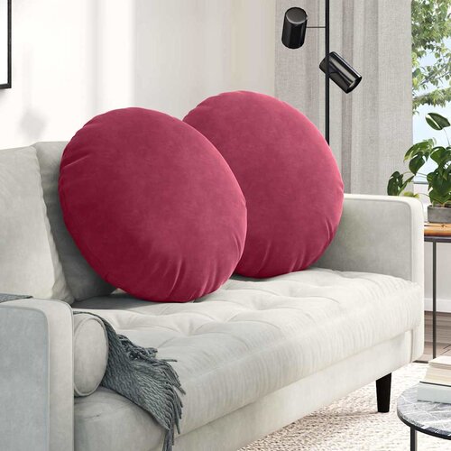  Jastučići za sjedenje 2 pcs Vinska crvena Ø 80 x 29 cm Baršun Cene