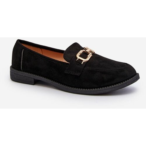 Kesi Suede women's flat loafers, black Misal Slike