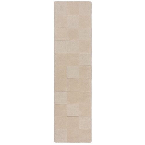 Flair Rugs Bež ručno rađena vunena staza 60x230 cm Checkerboard – Cijene