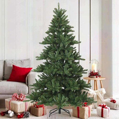 vidaXL Umjetno božićno drvce s nogom Zelena 180 cm PVC, čelik Cene