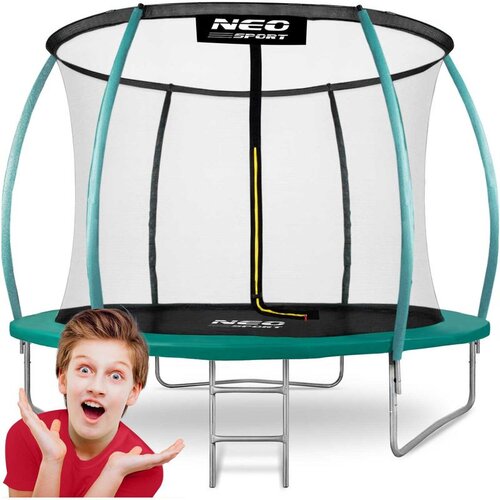 Neo-Sport profilirani vrtni trampolin 252 cm (8 ft) s unutarnjom mrežom, tirkizni Cijene