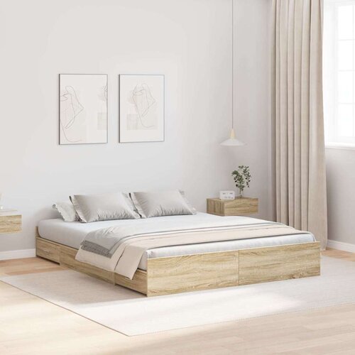 Krevet s ladicama Sonoma hrast 140 x 200 cm Konstruirano drvo Cene