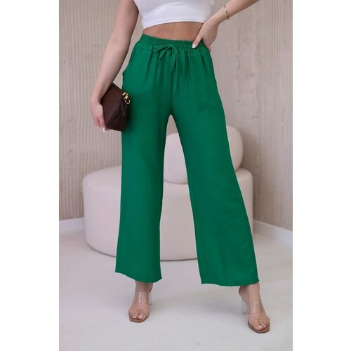 Kesi Viscose wide green trousers Cene