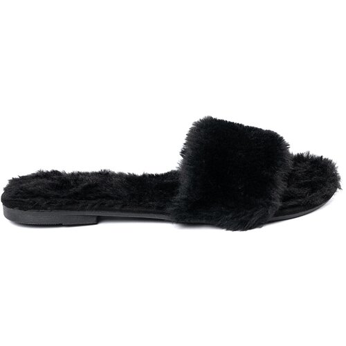 SEASTAR Black flip-flops with soft fur Cene