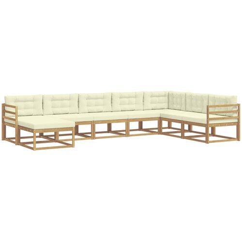  Set vanjskih sofa 8 kom. Bijela i krem 404 x 245,5 x 73 cm Slike