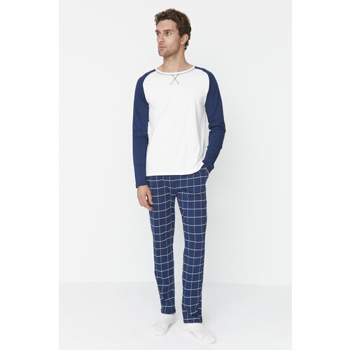 Trendyol Pajama Set - Navy blue - Plaid Slike