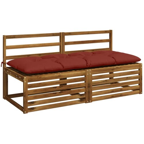  Jastučići za klupe VIANEN 2 kom. 100% poliester Crvena - Crvena 150 x 60 x 12 cm Slike