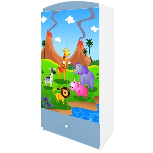 HAPPYKIDS Garderobni ormar Dreamy safari Plava Cene
