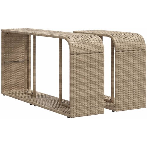  10-dijelni set vrtnih sofa s jastucima bež od poliratana 65.5 x 62 x 69 cm Slike