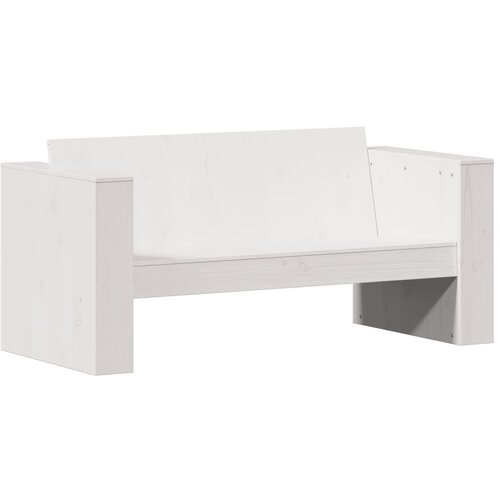 Maison Chic Vrtni kavč - Zunanji kavč dvosed bel 134x60x62 cm trdna borovina, (22041752) Cene